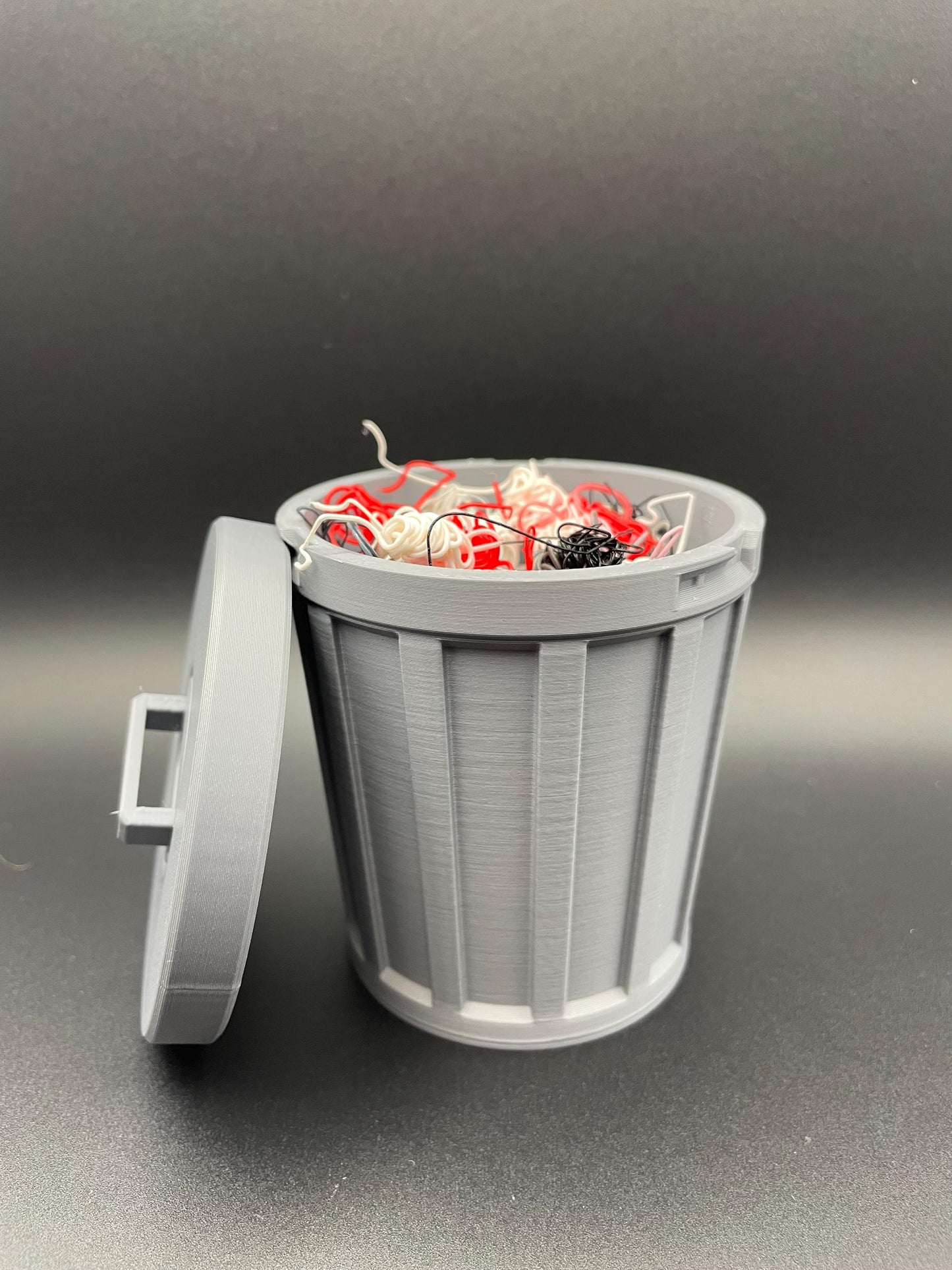 3D Printed Animals with trashcan