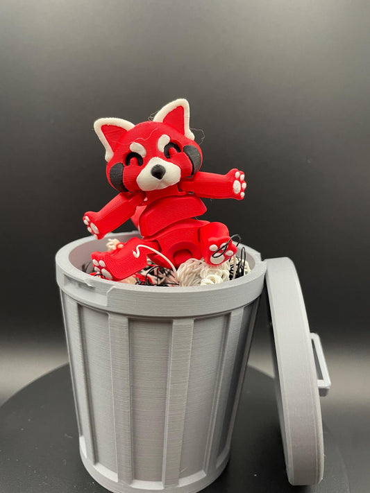 3D Printed Animals with trashcan