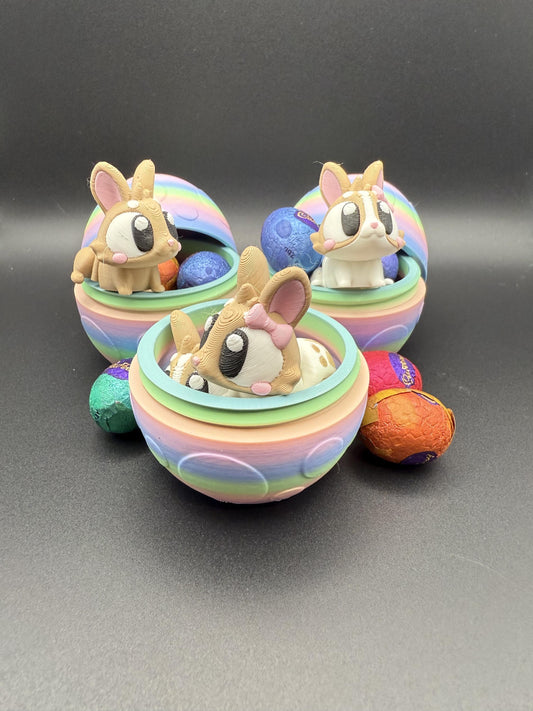 Twist-Open Egg with Adorable Bunny Inside