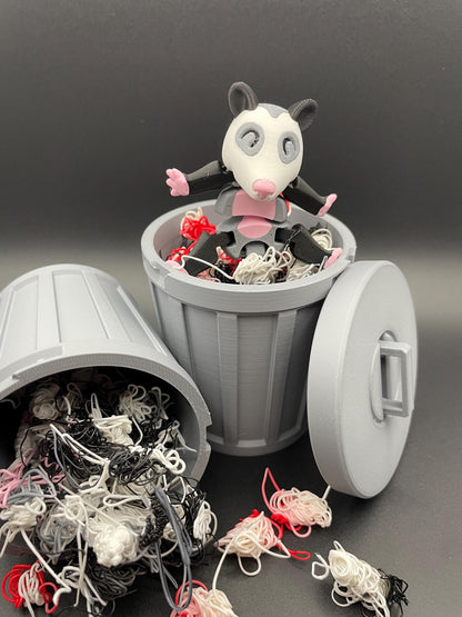 3D Printed Animals with trashcan