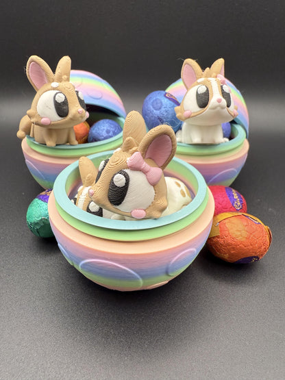 Twist-Open Egg with Adorable Bunny Inside