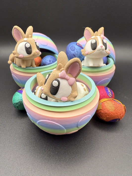 Twist-Open Egg with Adorable Bunny Inside